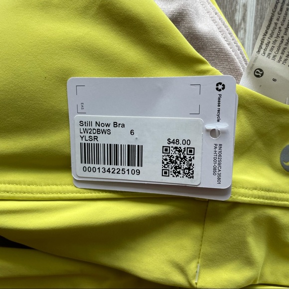 Sold Lululemon Still Now Bra - Yellow Serpentine - Picture 7 of 8